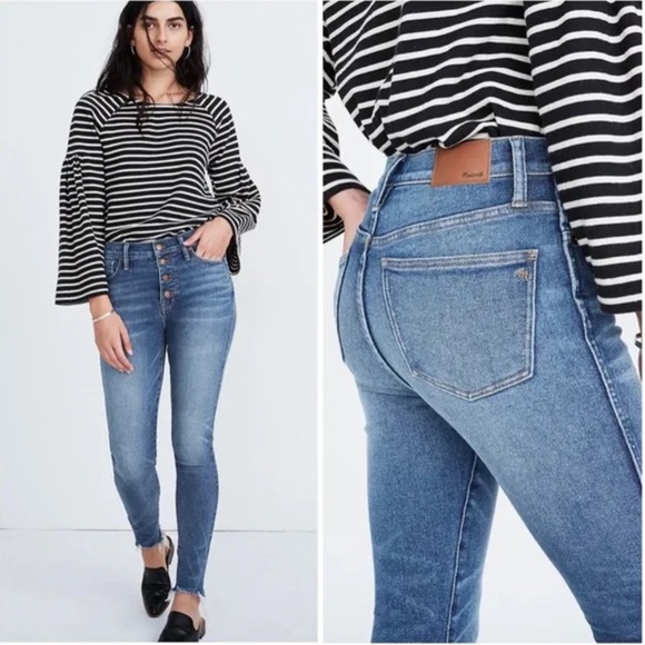 Madewell Denim - Madewell 10" High-Rise Skinny Jeans in Cordova Wash: Button-Front Edition Sz 27